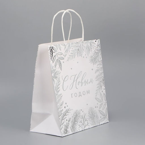 Пакет подарочный крафтовый Серебро, 22 х 25 х 12 см - Дарите счастье фото 9