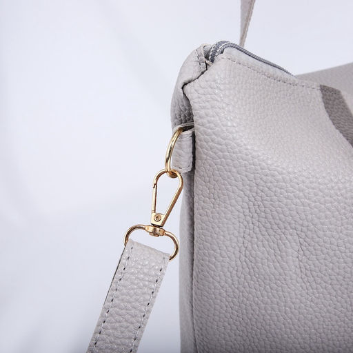 Сумка - шоппер женская на молнии, 43×13×30 см, однотонная, серая