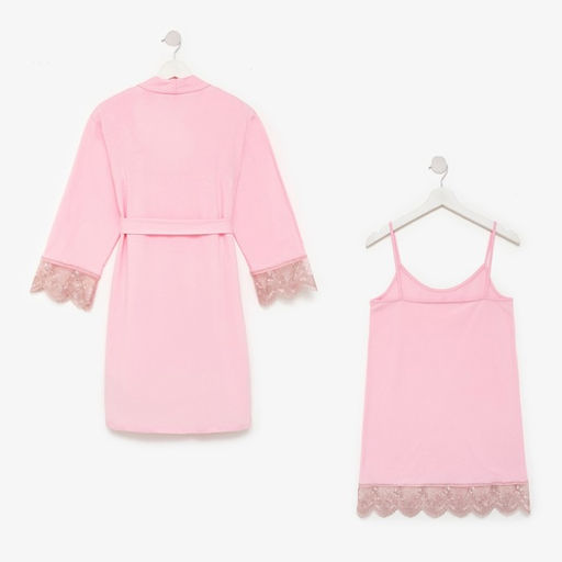 Комплект домашний женский (халат, сорочка) KAFTAN, размер 48-50, розовый