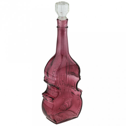 Графин-штоф стеклянный Скрипка 0,75л, 12,5х6,5х34см, малина (Россия)