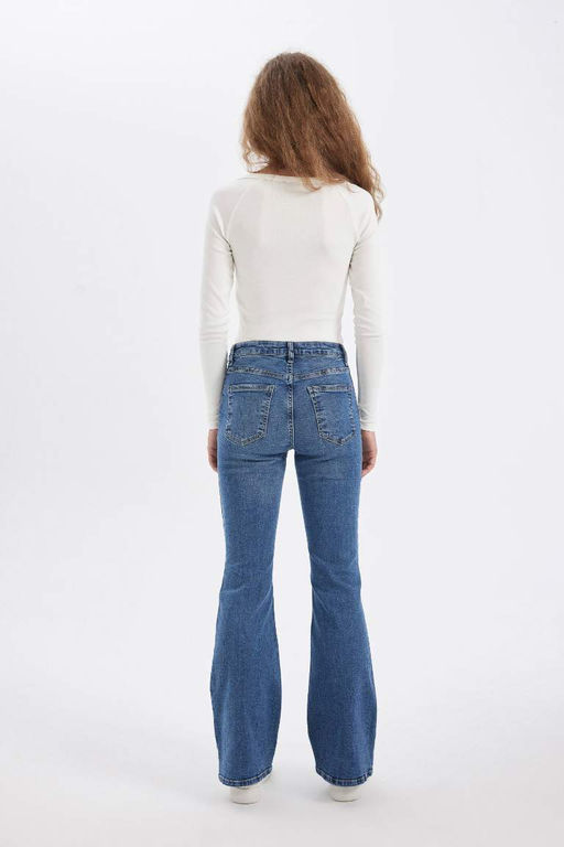 Длинные джинсовые брюки с нормальной талией Mia - Defacto фото 7