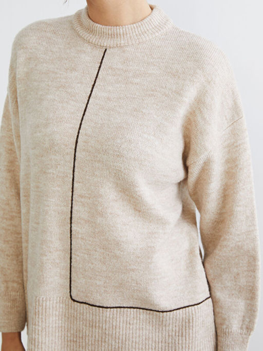 Bisiklet Yaka Oversize Kad?n Triko Kazak