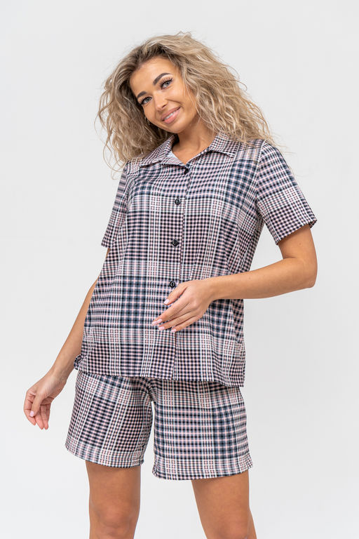 Костюм женский Натали из хлопка в клетку  фото 35