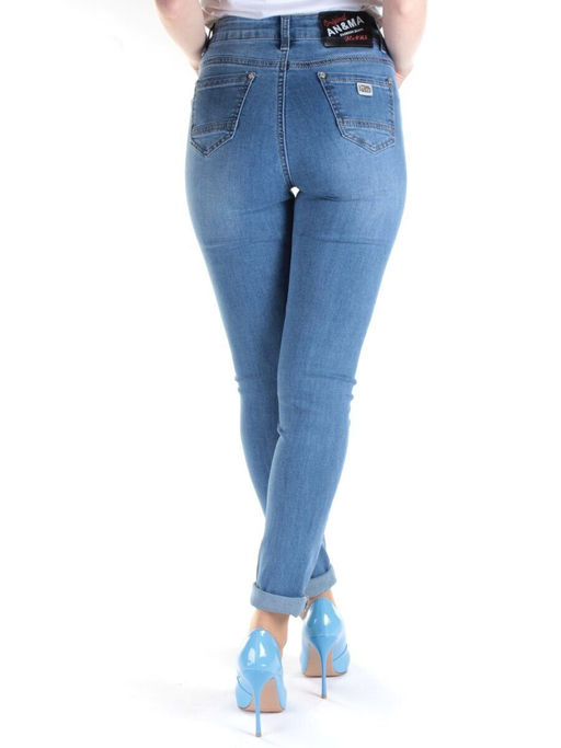 AN-9170 BLUE Джинсы зауженные женские AN&MA - Фабричный китай фото 6