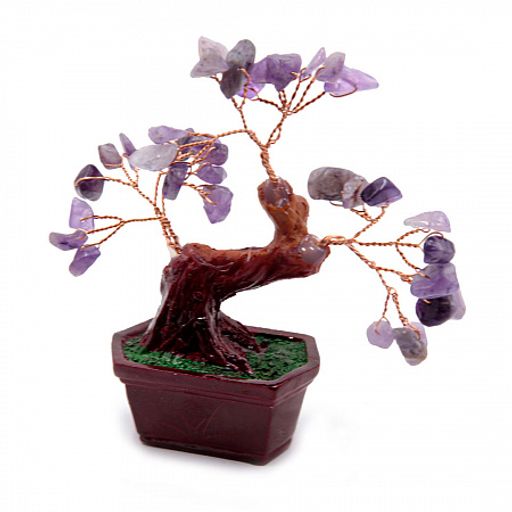 Дерево счастья с камнями Аметист - символ любви, верности и счастья между влюбленными 11см - Сандаловый дом фото 3