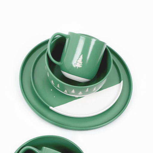 Тарелка новогодняя суповая «Зимний лес», 15×7 см, 700 мл, ручная работа