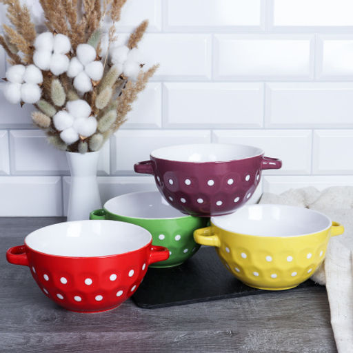 Супница с ручками 4 штуки на подставке / 18812-7 /уп 6/ Горох - Галеонтрейд фото 6