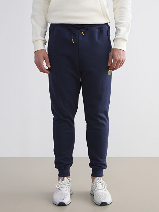 Slim Fit Barcelona Bask?l? Erkek Taraftar Jogger E?ofman Alt? - Waikiki фото 2