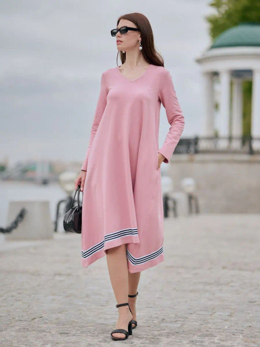 Платье с тесьмой по низу 92% хлопок, 8% эластан