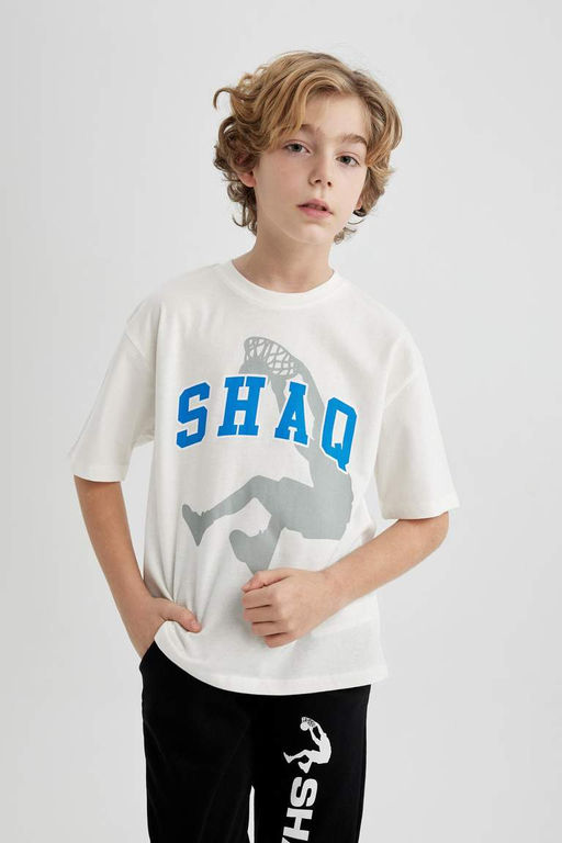 Футболка Oversize с круглым вырезом и короткими рукавами для мальчика Shaquille ONeal - Defacto фото 7