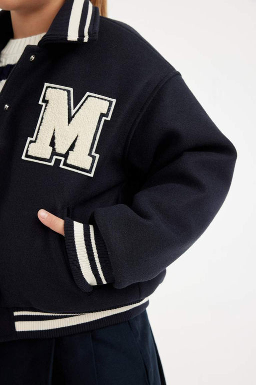 Пальто с воротником на молнии для девочек - Defacto фото 9