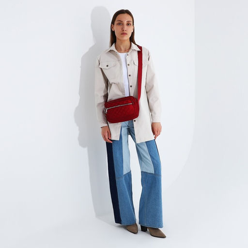 Сумка кросс-боди на молнии, наружный карман, цвет красный - Simaland фото 6