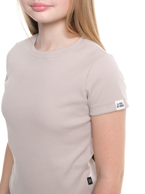 Футболка в рубчик 22-0210 бежевый