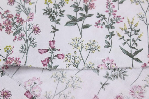 Сатин Ароматный лужок цв.белый, СОРТ2, ш.1.6м, хлопок-100%, 110гр/м.кв - Купава фото 5