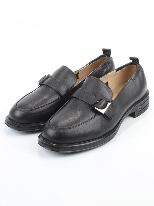 03-PDEB102-1 BLACK Лоферы женские (натуральная кожа)