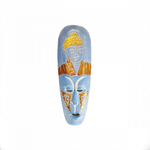 Маска настенная Будда BLUE GOLD 50см - дарует защиту, отражение негатива, смягчение кармы Албезия