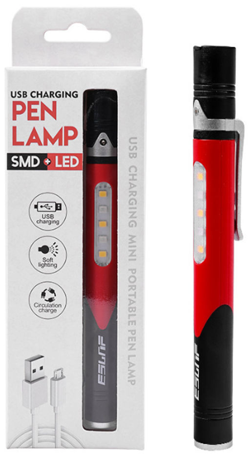 Фонарь универсальный COMIRON PEN RED корпус: жёсткий ABS, IPX5; свет: 1 XPG, 100lm, 5COB; аккум: 260 mAh, USB; красный /уп 60/ - ГалеонТрейд фото 12