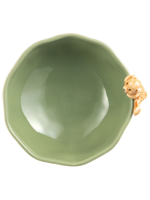 Салатник 650 мл 17*15*9,5 см Медвежонок фарфор, зеленый - Elan gallery фото 5