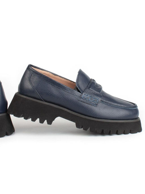 03-YP9860G DK. BLUE Лоферы женские (натуральная кожа)
