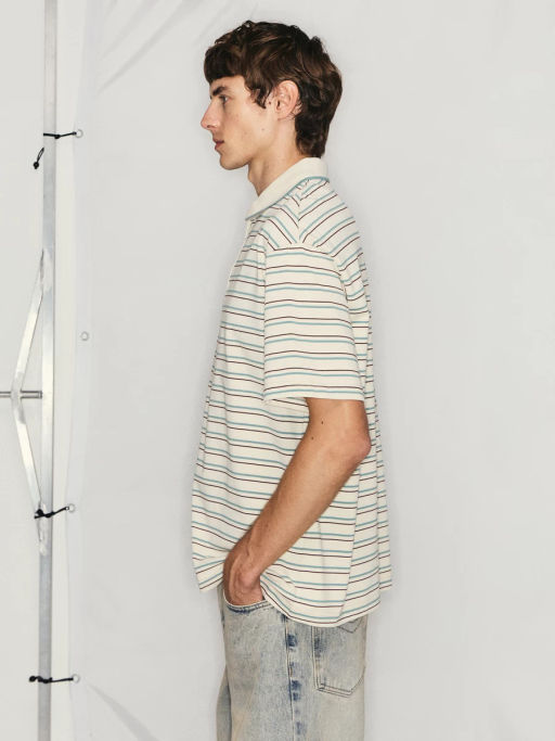 Футболка на молнии в полоску / Zarina фото 4