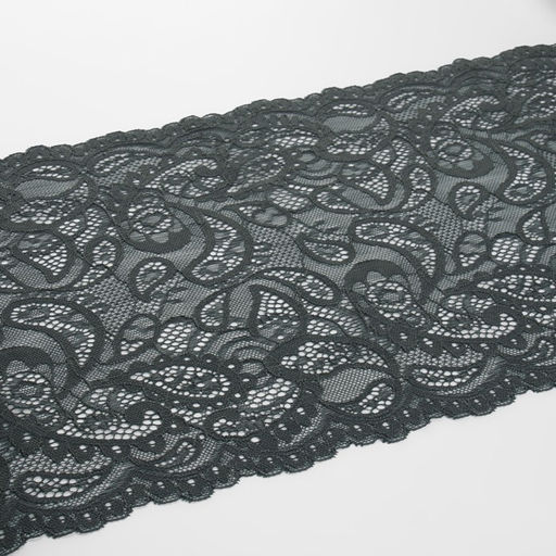Кружевная эластичная ткань, 225 мм, 2.7±0.5 м, графитовая