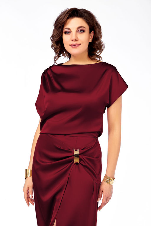 Платье Olga Style С902 красное вино