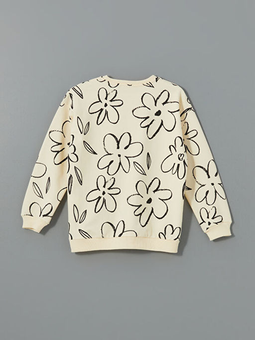 Bisiklet Yaka ?i?ekli K?z ?ocuk Sweatshirt - Waikiki фото 2