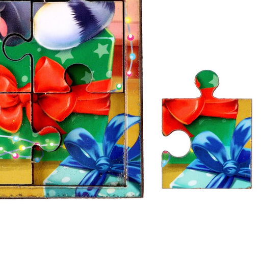 Деревянный пазл «Новый год! Весёлый праздник», 16 деталей