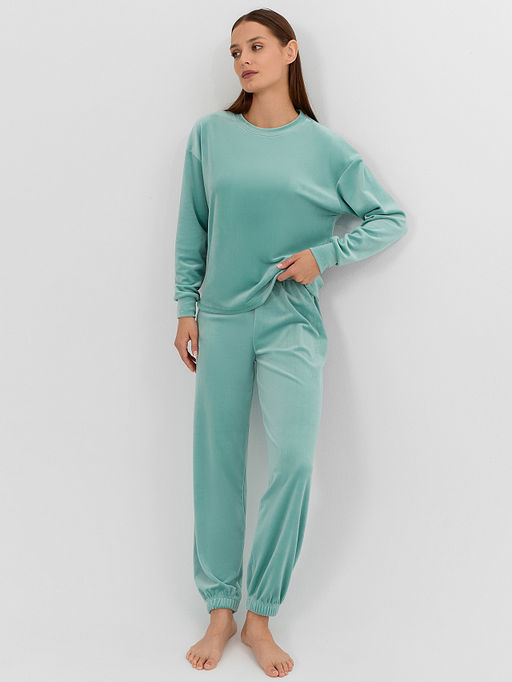 Комплект женский велюровый зеленый - Mark formelle фото 9