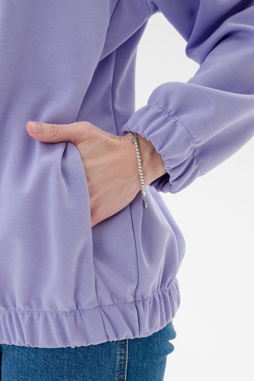 Бомбер из коттон фита сирень макси - Амадэль фото 15