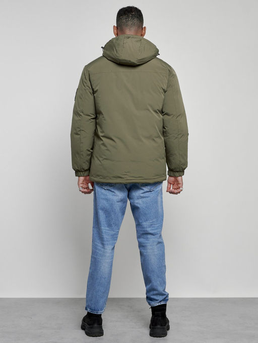 Куртка спортивная мужская зимняя с капюшоном цвета хаки 8360Kh - Wonderrman фото 5
