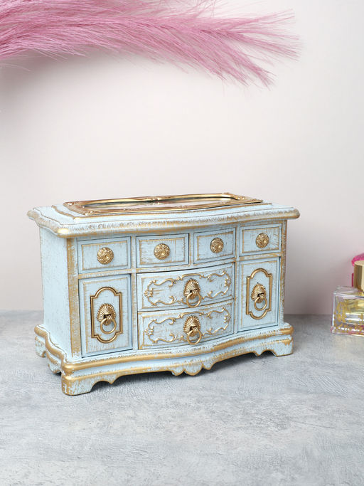 Шкатулка музыкальная 21х11х13 серо-голубая / 74-23 /уп 24/пластик - ГалеонТрейд фото 4