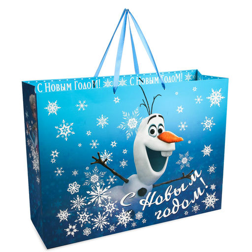 Пакет подарочный ламинированный, 61 х 46 х 20 см С Новым Годом!, Холодное сердце - Disney фото 2