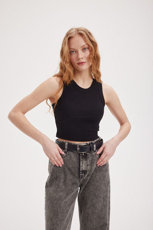 Топ халтер укороченный "Уголь" женский