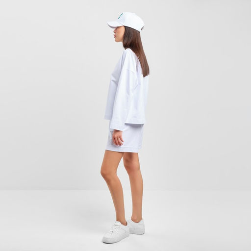Костюм женский (толстовка, шорты) MIST, размер 40-42, белый