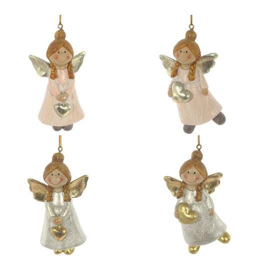 Украшение новогоднее "Ангелочек, L5,5 W3 H9 см, 3в.