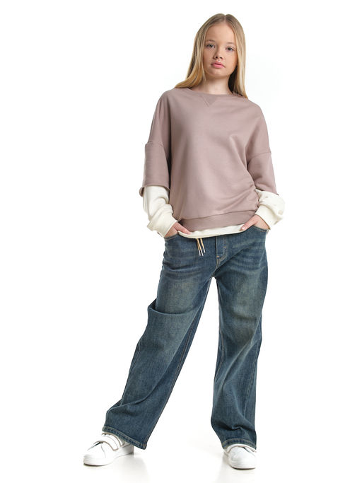 Толстовка для девочки 22-8047 бежевый - Mini maxi фото 7