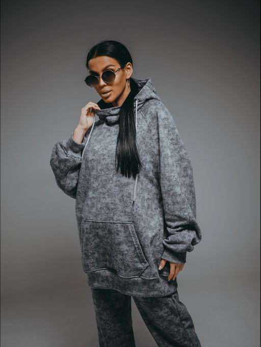 Ваниль худи женское (светло-серый варенка)