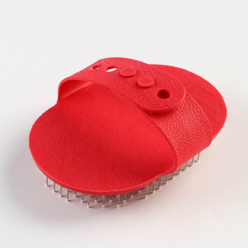 Расчёска-наладонник с металлическими зубьями, 13 х 8,5 см, красная - Пижон фото 2