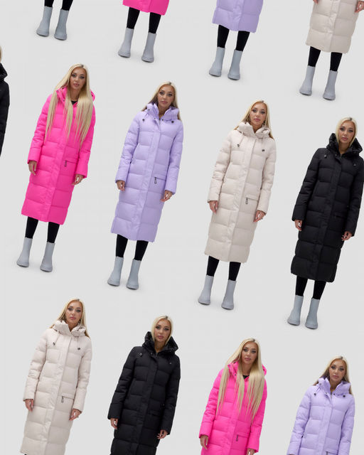 Пальто утепленное стеганное зимнее с капюшоном женское черного цвета 9628Ch - Mtforce фото 5