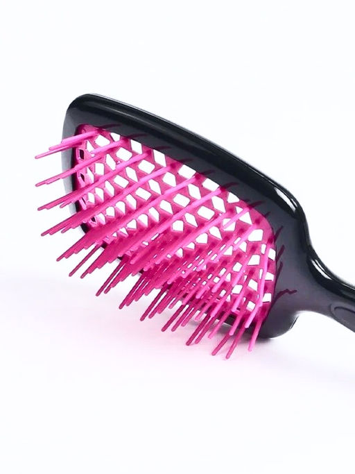 Kristaller Расчёска массажная для быстрой сушки волос WS023, черно-розовый, пластик, 20,5 см