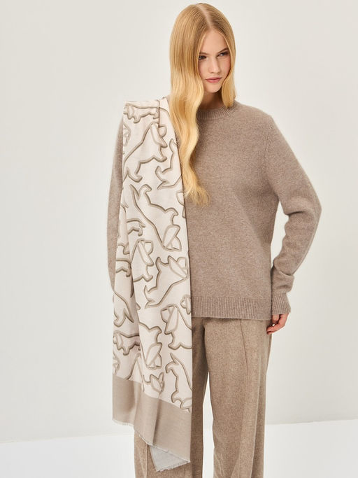 Палантин жен. виск+шерсть 65х180 LSZ33-628-03