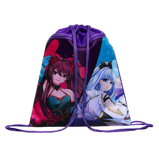 Мешок для обуви с карманом 420 х 340 мм, Calligrata МСО-7С, (мягкий полиэстер, плотность 210D) Аниме  фото 5