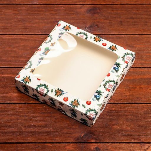 Цена за 5 шт. Коробка подарочная новогодняя складная «Праздничный гость», 16×16×3 см