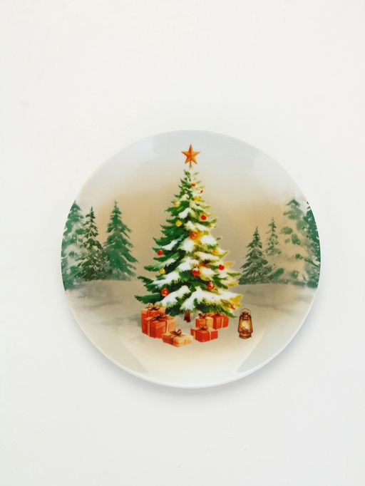 Посуда новогодняя Новый Год, набор 4 предмета: тарелка