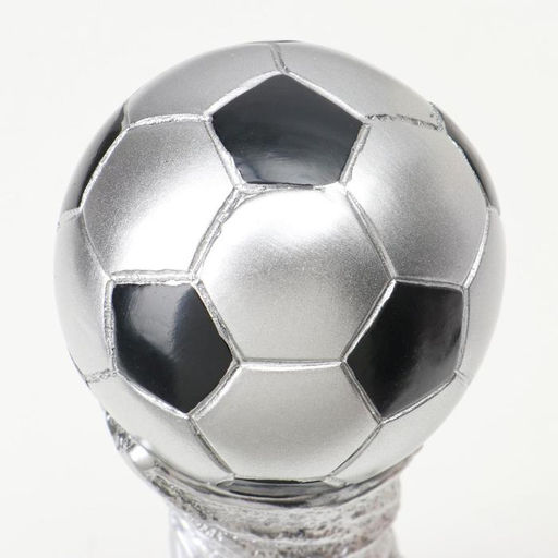Кубок наградной с фигуркой «Футбол: кубок», серебряный, 17×7×7 см