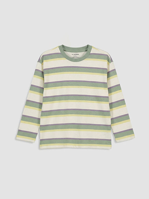 Bisiklet Yaka ?izgili Erkek ?ocuk Ti??rt