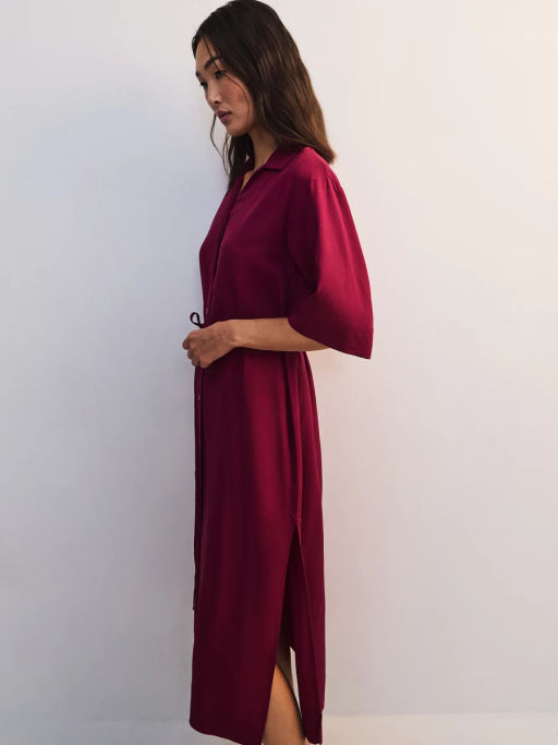 Льняное платье-рубашка с поясом ZR2605012904-91 / Zarina