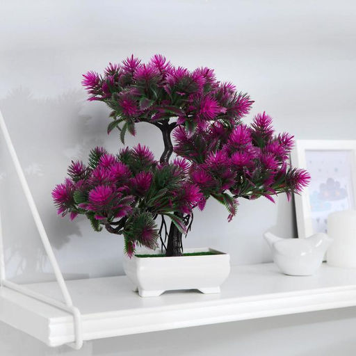 Бонсай искусственный в горшке «Мелкие пушистики», 26×24 см, МИКС