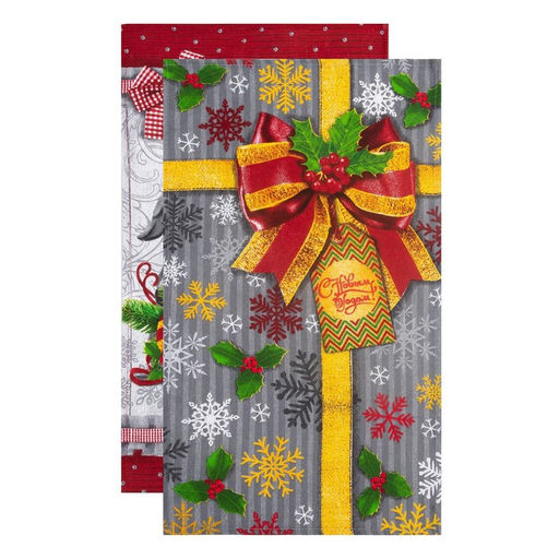 Набор кухонных полотенец Доляна Новогодние игрушки 35х60см-2шт, 100% хл фото 3